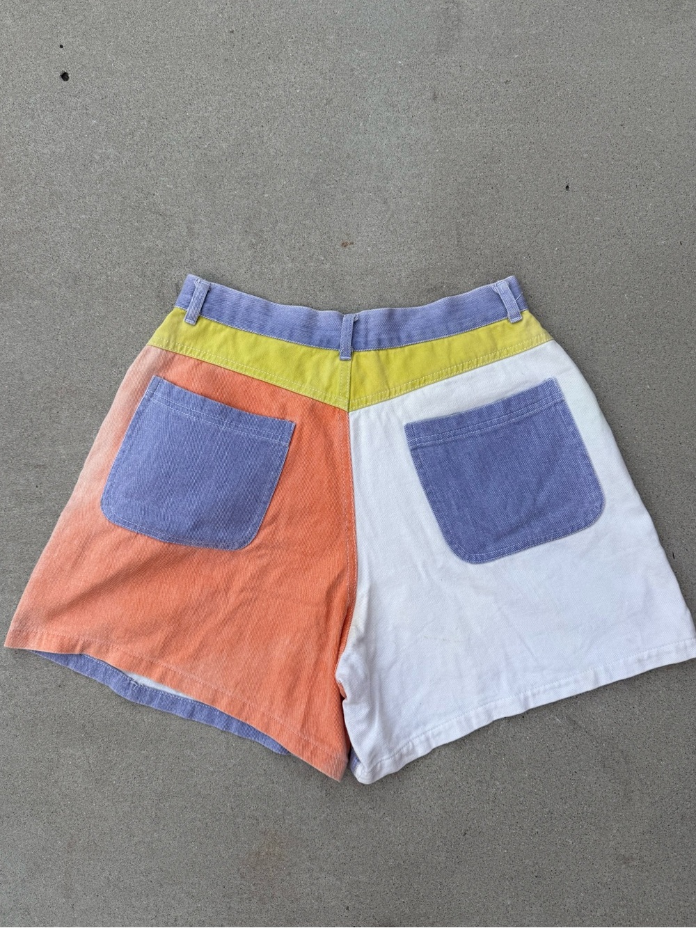 Vintage 90’s Patty USA Colorblock Retro Denim Shorts Size L